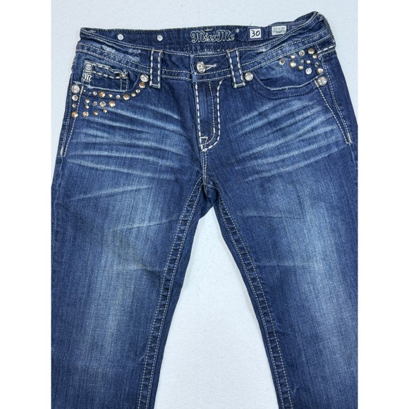 Miss Me Denim - Miss Me Bootcut Jeans Women 30 Blue JE5141BR Dark Wash Studded Rhinestone Y2K